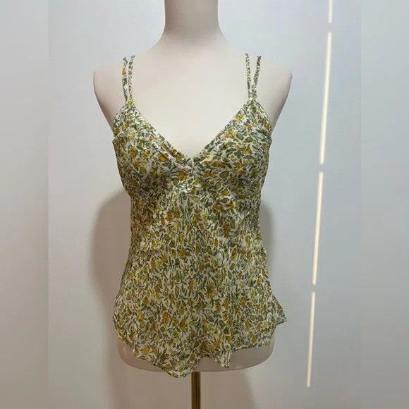 J.Crew Crinkle Chiffon Camisole Top in Floral Vines - 4 - Picture 6 of 8